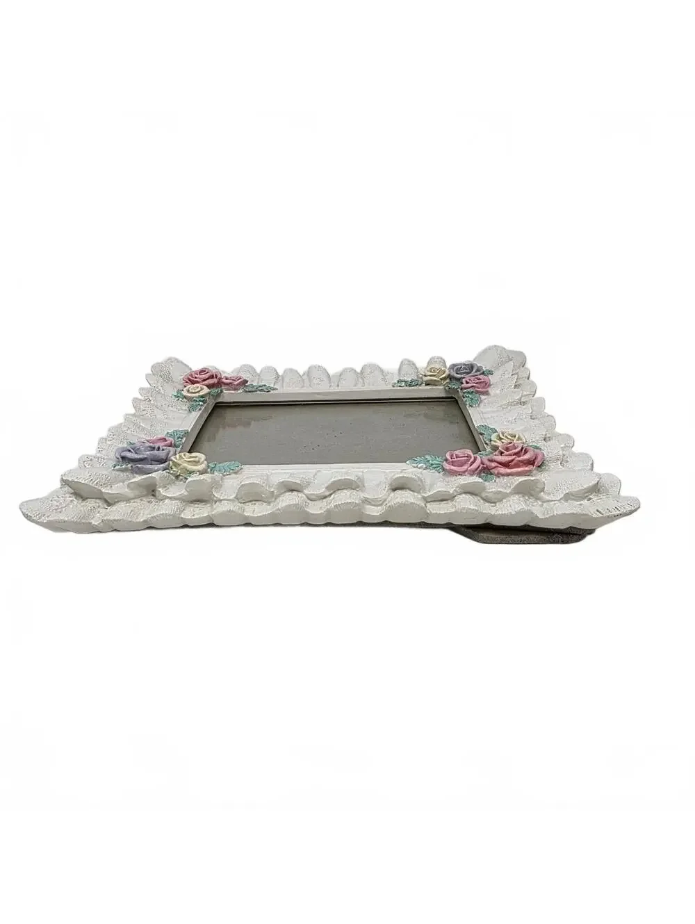Vintage 1991 FIGI Lace Rose Picture Frame 4x6 Cottagecore Floral